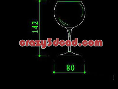 Kitchen cup CAD elevation